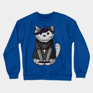 Goth Tabby Cat Crewneck Sweatshirt